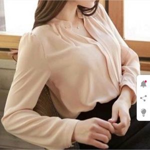 Nude chiffon like blouse from Korea